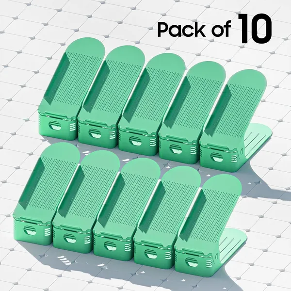 Green_Plastic_Shoe_Slots_Organizer_Space_Saver_Double_Deck_Shoe_Rack_Adjustable_Shoe_Slots_For_Closet_Organization_(Pack_Of_10)