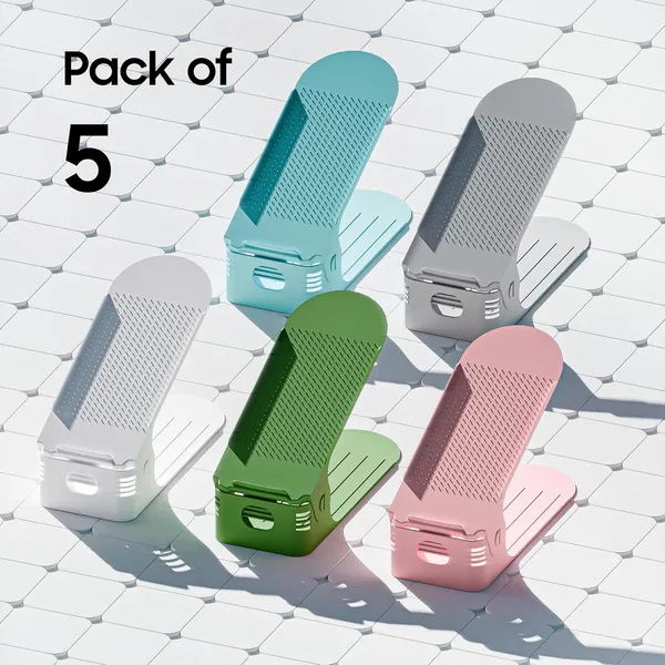 Multicolour_Plastic_Shoe_Slots_Organizer_Space_Saver_Double_Deck_Shoe_Rack_Adjustable_Shoe_Slots_For_Closet_Organization_(Pack_Of_5)