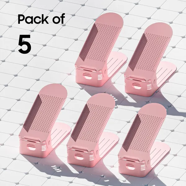 Pink_Plastic_Shoe_Slots_Organizer_Space_Saver_Double_Deck_Shoe_Rack_Adjustable_Shoe_Slots_For_Closet_Organization_(Pack_Of_5)