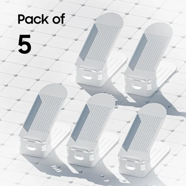 White_Plastic_Shoe_Slots_Organizer_Space_Saver_Double_Deck_Shoe_Rack_Adjustable_Shoe_Slots_For_Closet_Organization_(Pack_Of_5)