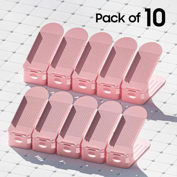 Pink_Plastic_Shoe_Slots_Organizer_Space_Saver_Double_Deck_Shoe_Rack_Adjustable_Shoe_Slots_For_Closet_Organization_(Pack_Of_10)