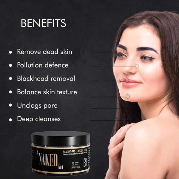 By_Naked_Fact_Radiant-Pro_Charcoal_Exfoliating_Face_Scrub_For_Removing_Tan,_Unclogs_Pore_And_Dead_Skin_Cells_Rough_And_Bumpy_Skin,_Blackhead_And_Pigmented_Skin_Niacinamide,_Walnut_Powder_And_Tea_Tree_Oil_For_Smooth,_Soft_And_Bright_Skin_For_Men_And_Women_100_Gm