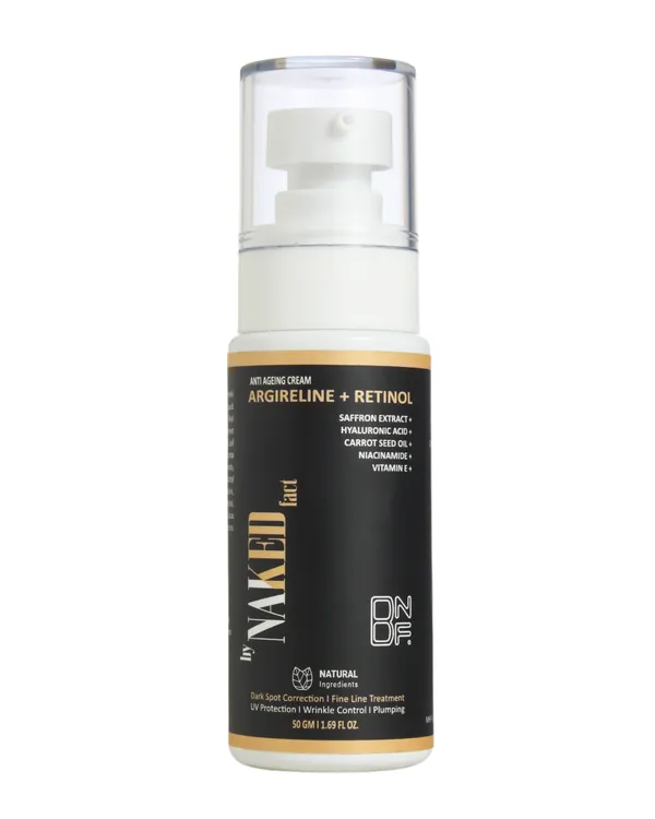 By_Naked_Fact_Retinol_+_Argireline_Anti_Ageing_Cream_Boosts_Collagen_Reduces_Fine_Lines_And_Wrinkles_Dark_Spot_Corrector_Uv_Protection_Fights_Signs_Of_Ageing_Oil_Free_And_Non_Sticky_Moisturizer_For_Mature,_Combination_And_Dry_Skin,_50_Gm
