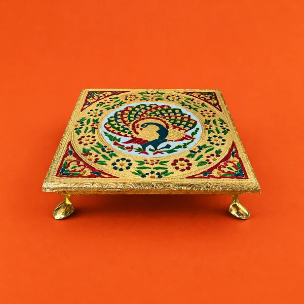MyShubhPooja_Luxury_Peacock_Meenakari_Pooja_Chowki_-_Handcrafted_Multicolor_Wooden_Chowki_for_Home_Temple_&_Pooja_Rituals