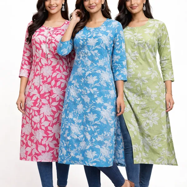 Blue_Premium_Cotton_Kurti_For_Women