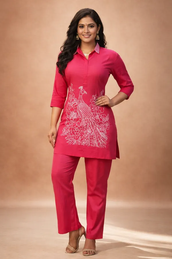 Dark_Pink_Premium_Cotton_Co-Ord_Set_For_Women