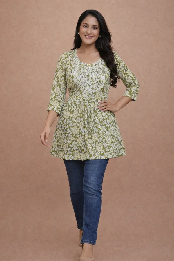 Green_Premium_Cotton_Kurti_For_Women