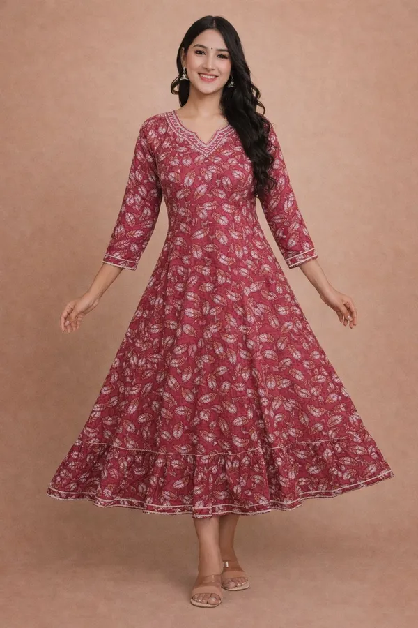 Pink_Premium_Cotton_Frock_Suit_For_Women