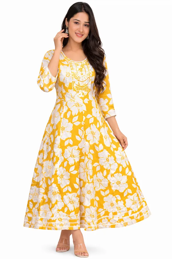 Yellow_And_White_Premium_Cotton_Frock_Suit_For_Women