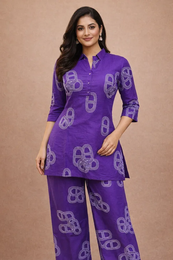 Purple_Premium_Cotton_Co-Ord_Set_For_Women