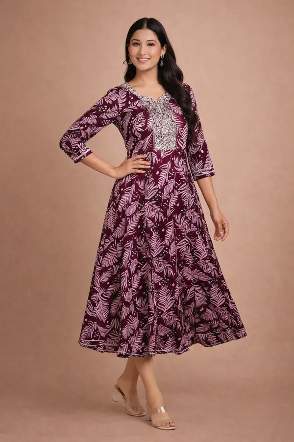Red_And_White_Premium_Cotton_Frock_Suit_For_Women