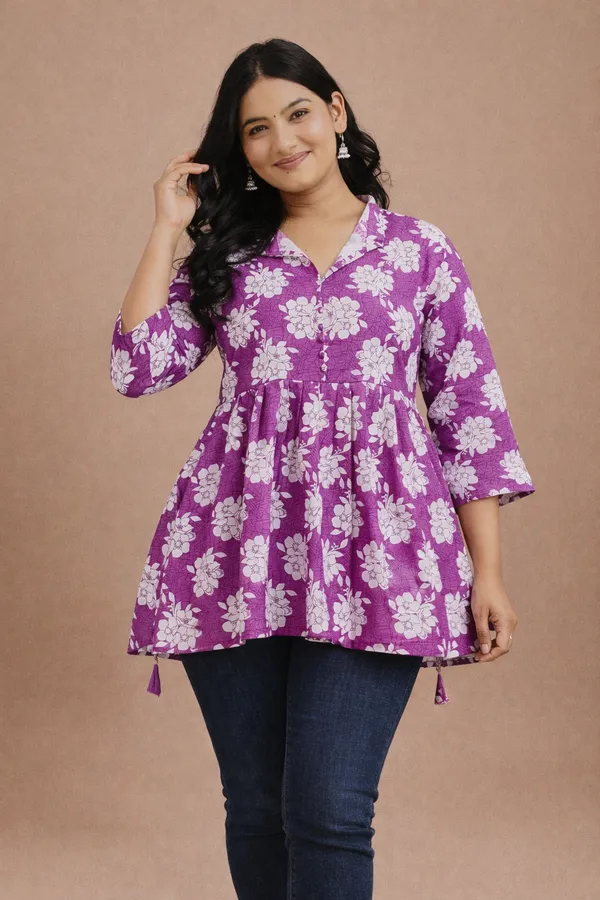 Purple_And_White_Premium_Cotton_Kurti_For_Women