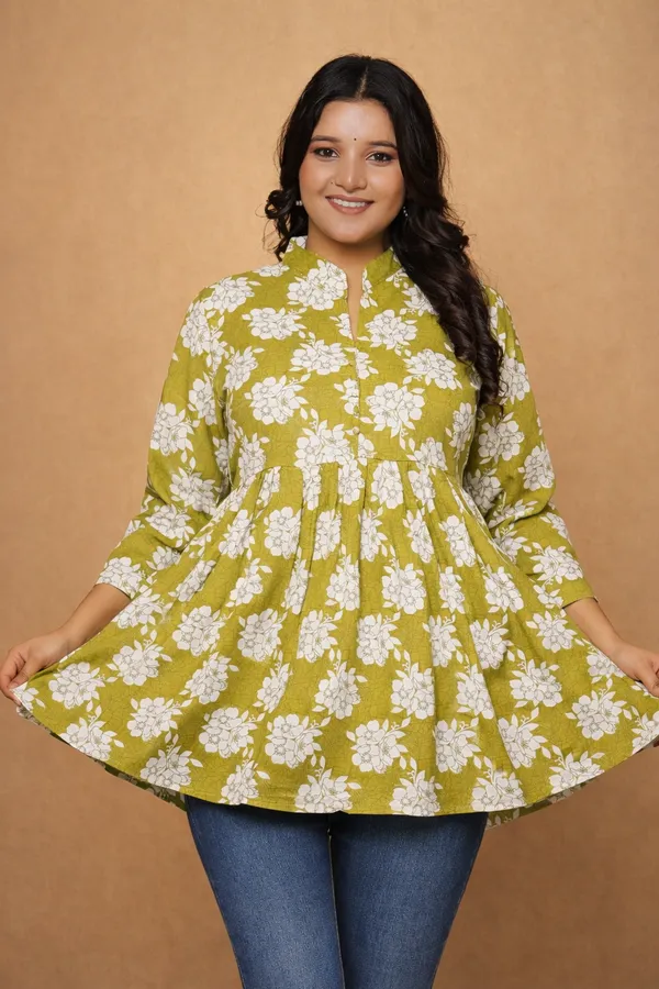 Green_And_White_Premium_Cotton_Kurti_For_Women