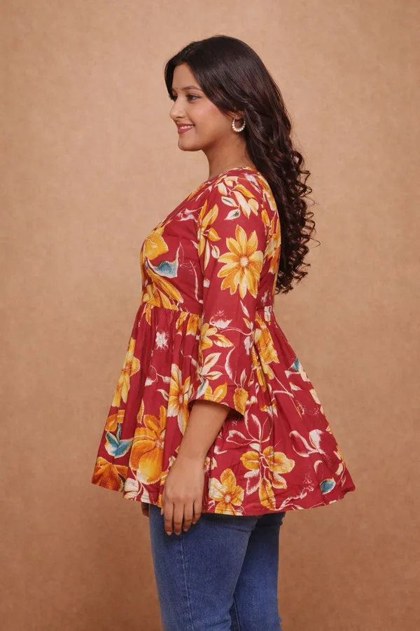 Red_And_Yellow_Premium_Cotton_Kurti_For_Women