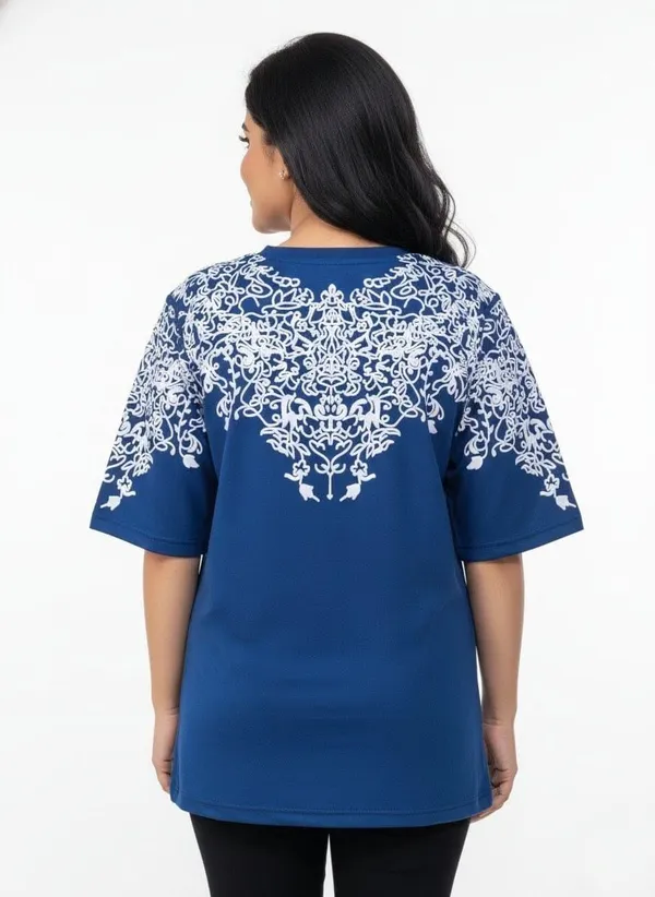 Blue_Premium_Cotton_T-Shirt_For_Women