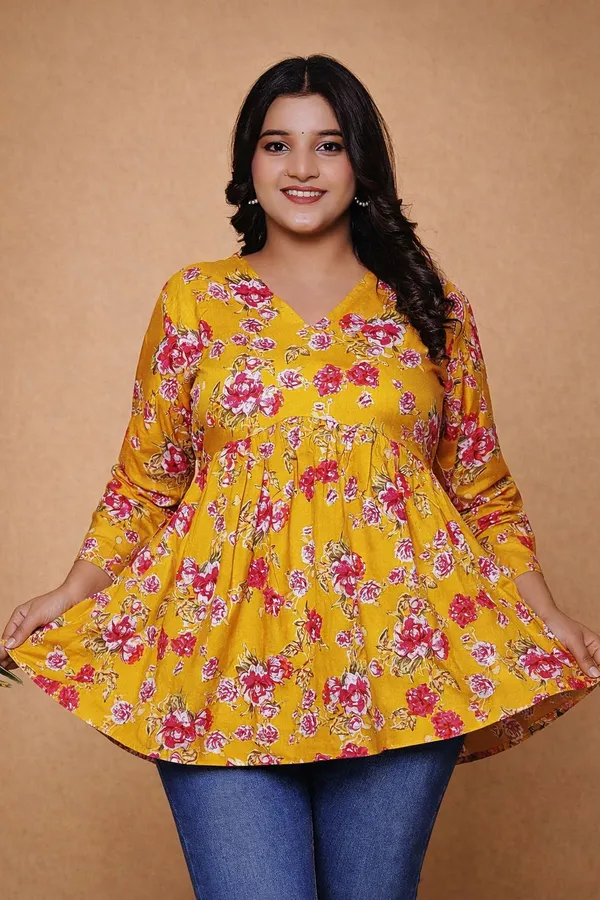 Yellow_Premium_Cotton_Kurti_For_Women