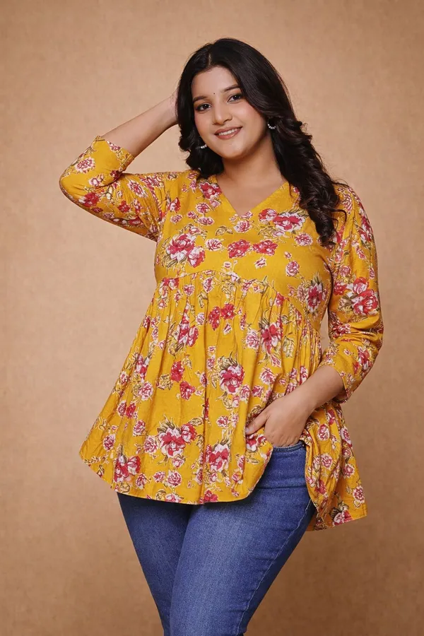 Yellow_Premium_Cotton_Kurti_For_Women
