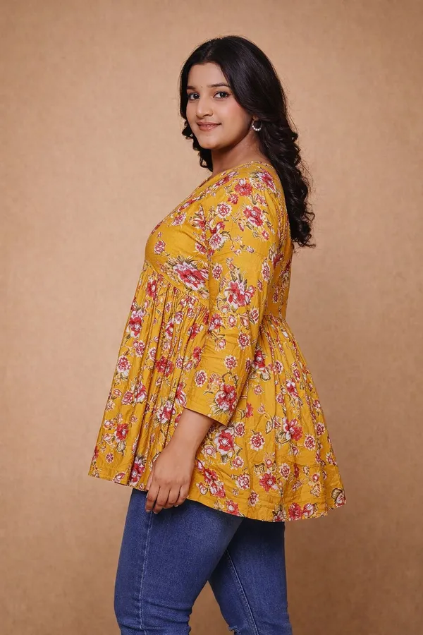 Yellow_Premium_Cotton_Kurti_For_Women