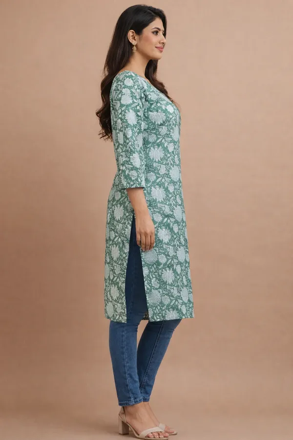 Green_Premium_Cotton_Kurti_For_Women
