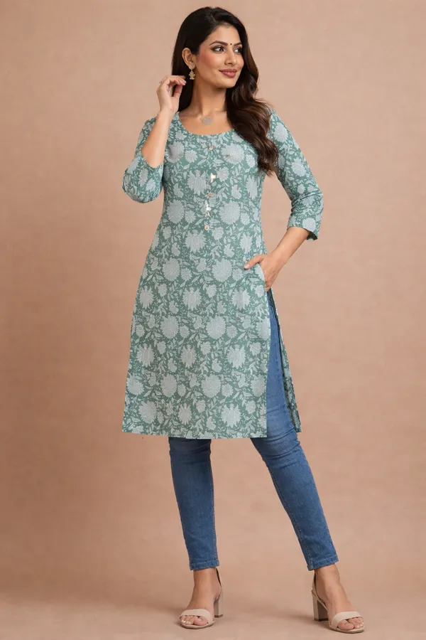 Green_Premium_Cotton_Kurti_For_Women