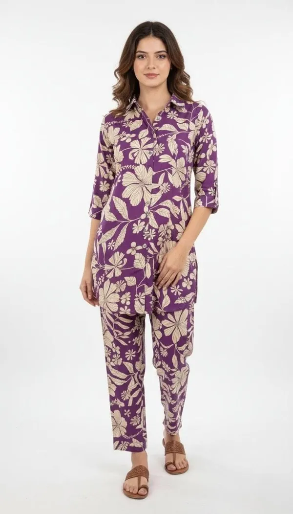 Purple_Premium_Cotton_Co-Ord_Set_For_Women