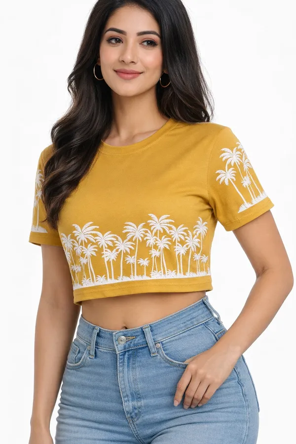 Yellow_Premium_Cotton_Crop_Top_For_Women