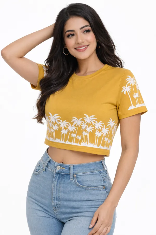 Yellow_Premium_Cotton_Crop_Top_For_Women