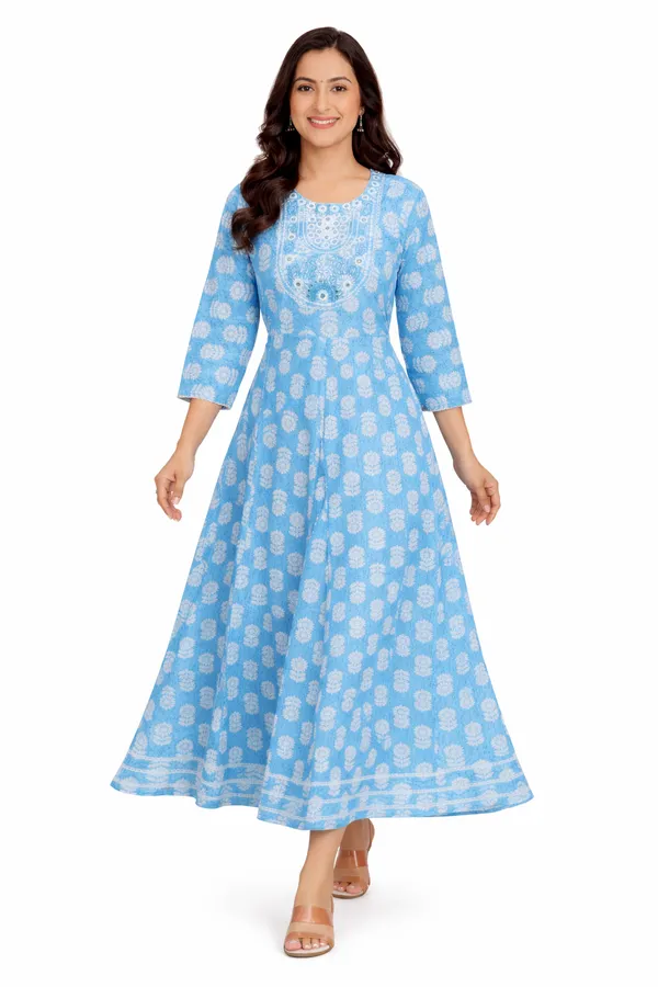 Blue_Premium_Cotton_Frock_Suit_For_Women