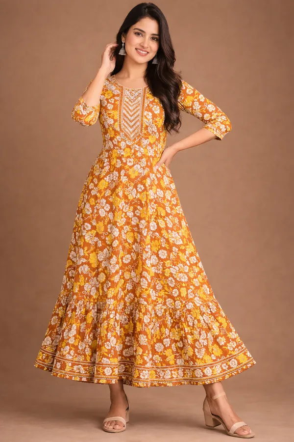 Yellow_And_White_Premium_Cotton_Frock_Suit_For_Women