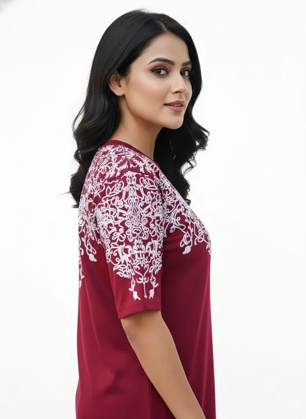 Maroon_Premium_Cotton_T-Shirt_For_Women
