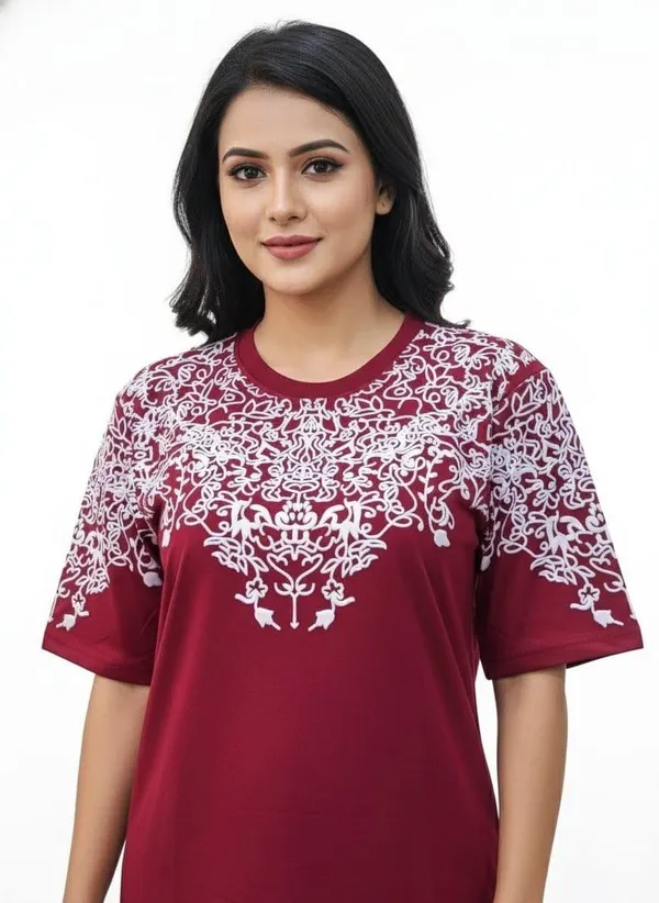 Maroon_Premium_Cotton_T-Shirt_For_Women