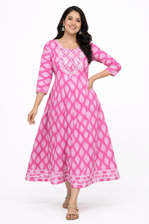 Pink_And_White_Premium_Cotton_Frock_Suit_For_Women