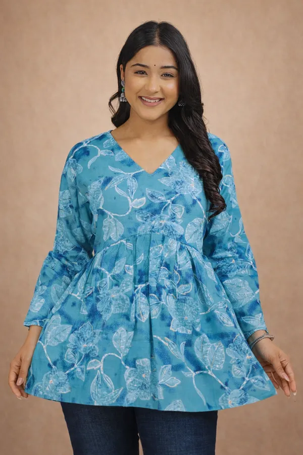 Blue_Premium_Cotton_Kurti_For_Women