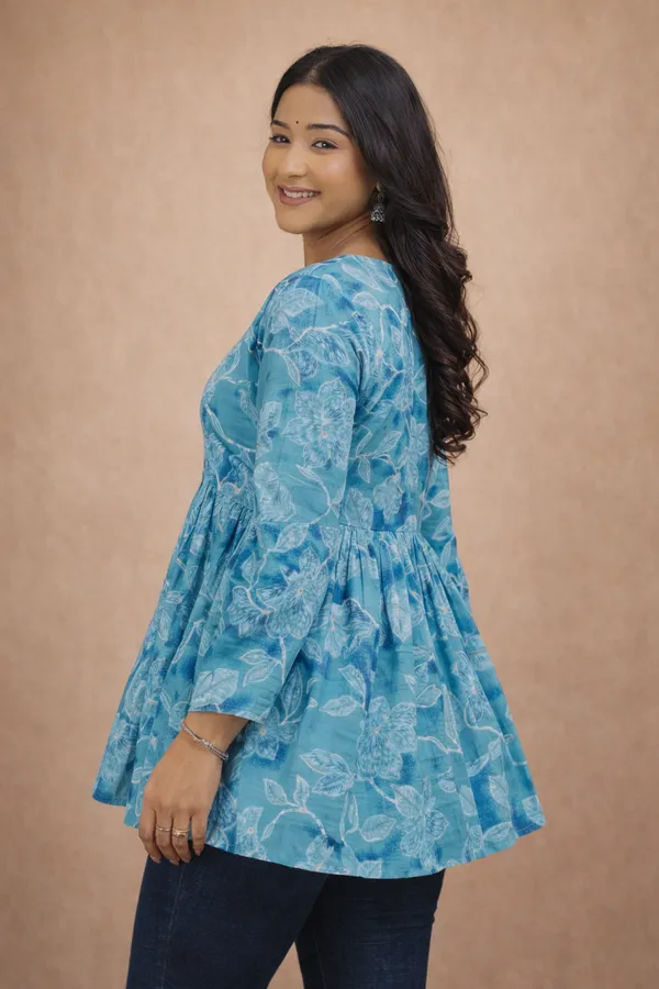 Blue_Premium_Cotton_Kurti_For_Women