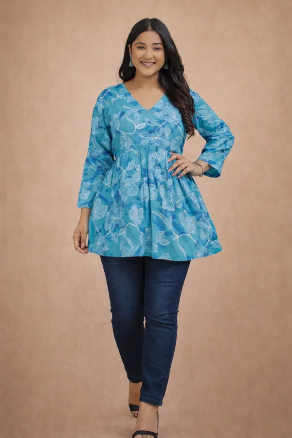 Blue_Premium_Cotton_Kurti_For_Women