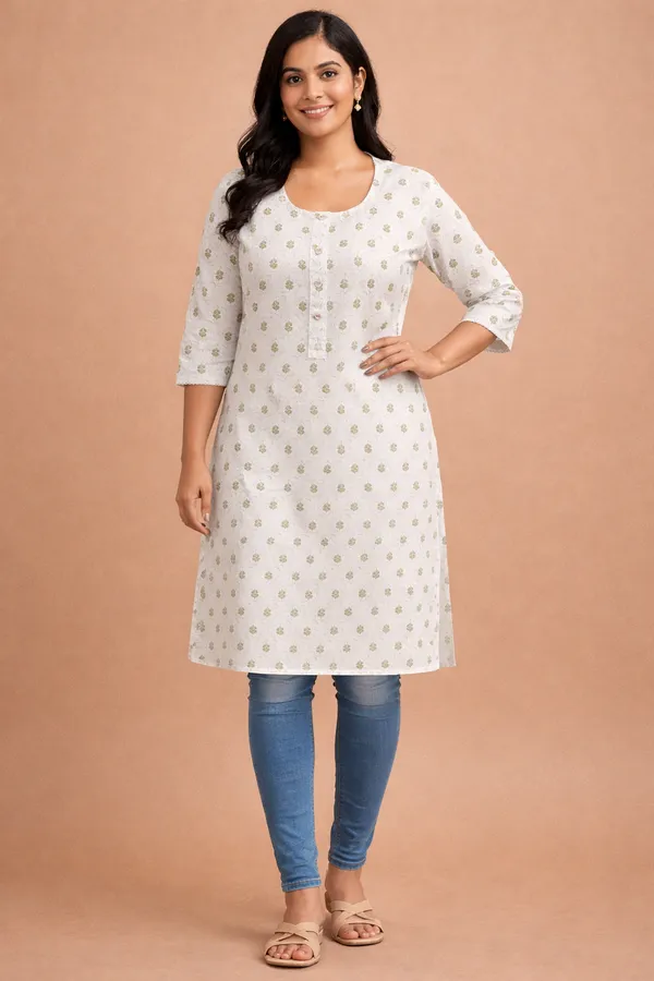White_Premium_Cotton_Kurti_For_Women