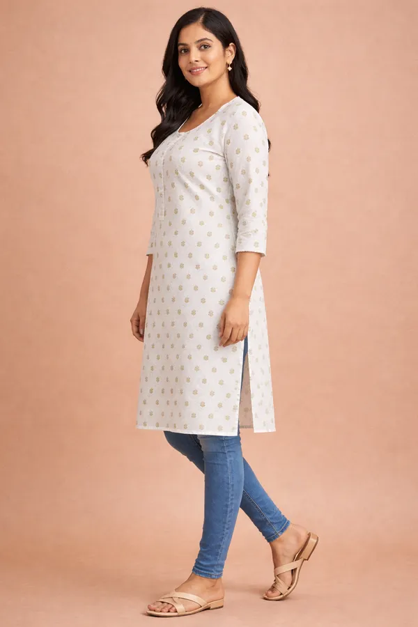 White_Premium_Cotton_Kurti_For_Women