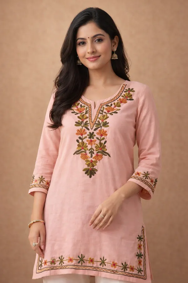 Light_Pink_Premium_Cotton_Kurti_For_Women