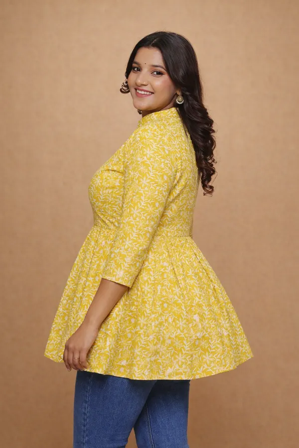 Yellow_Premium_Cotton_Kurti_For_Women