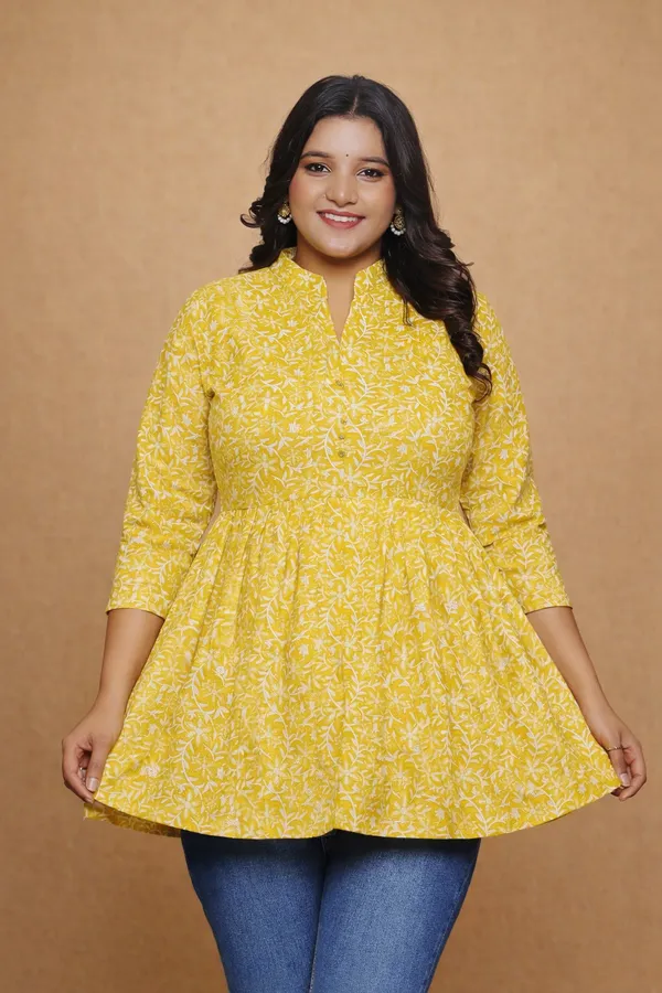Yellow_Premium_Cotton_Kurti_For_Women