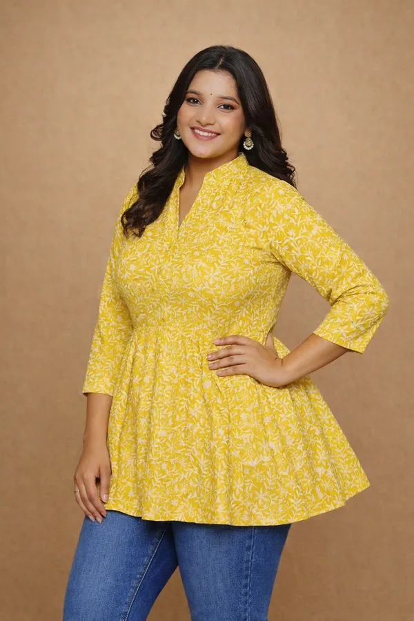 Yellow_Premium_Cotton_Kurti_For_Women