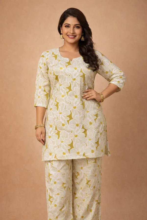 Yellow_And_White_Premium_Cotton_Co-Ord_Set_For_Women
