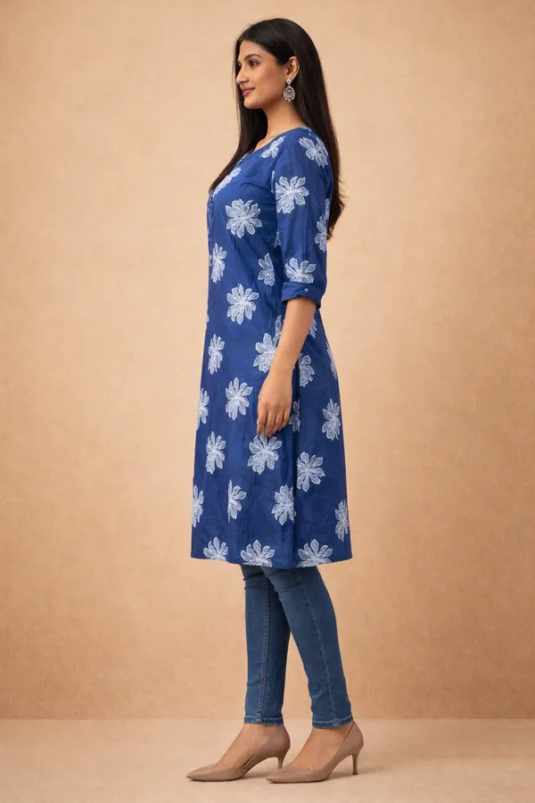 Dark_Blue_Premium_Cotton_Kurti_For_Women