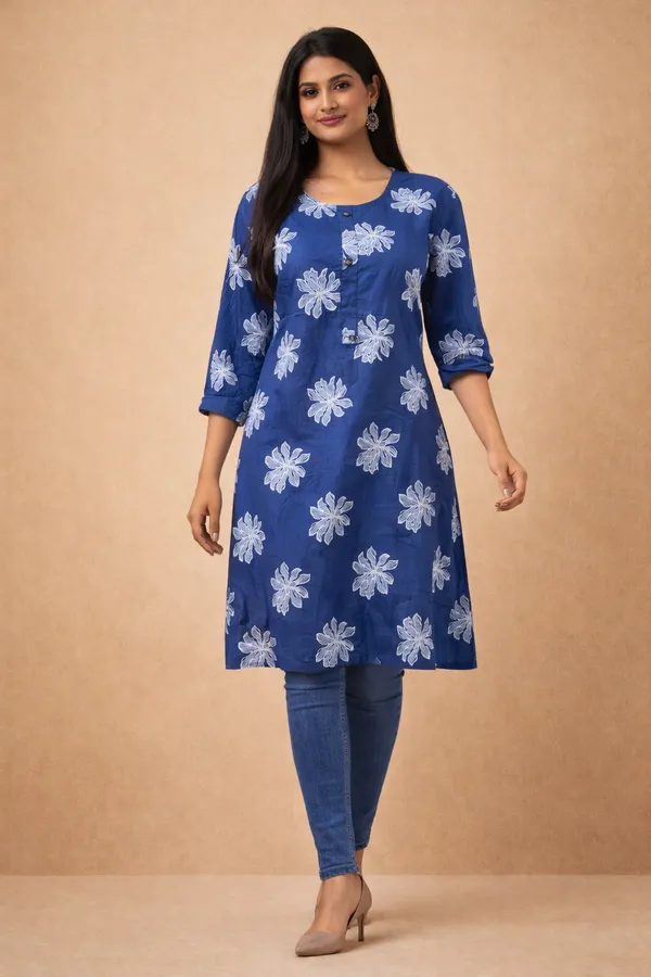 Dark_Blue_Premium_Cotton_Kurti_For_Women
