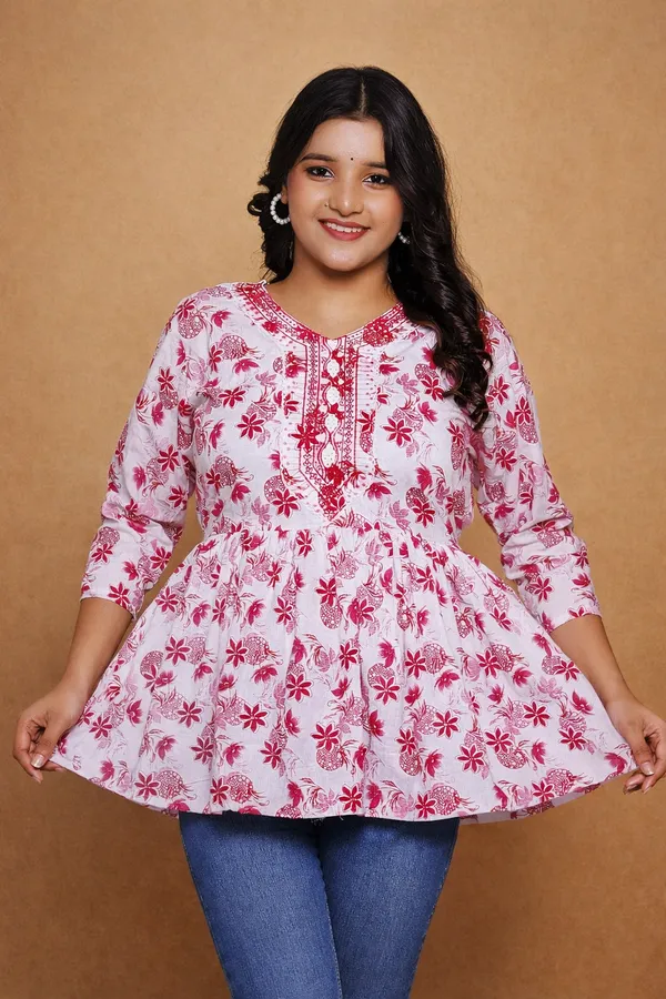 White_Premium_Cotton_Kurti_For_Women