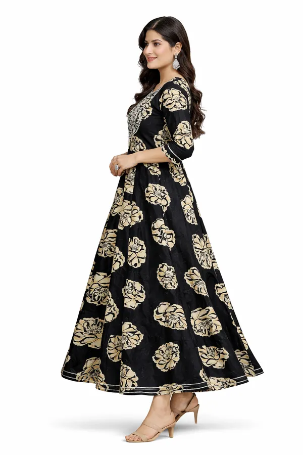 Black_And_Brown_Premium_Cotton_Frock_Suit_For_Women