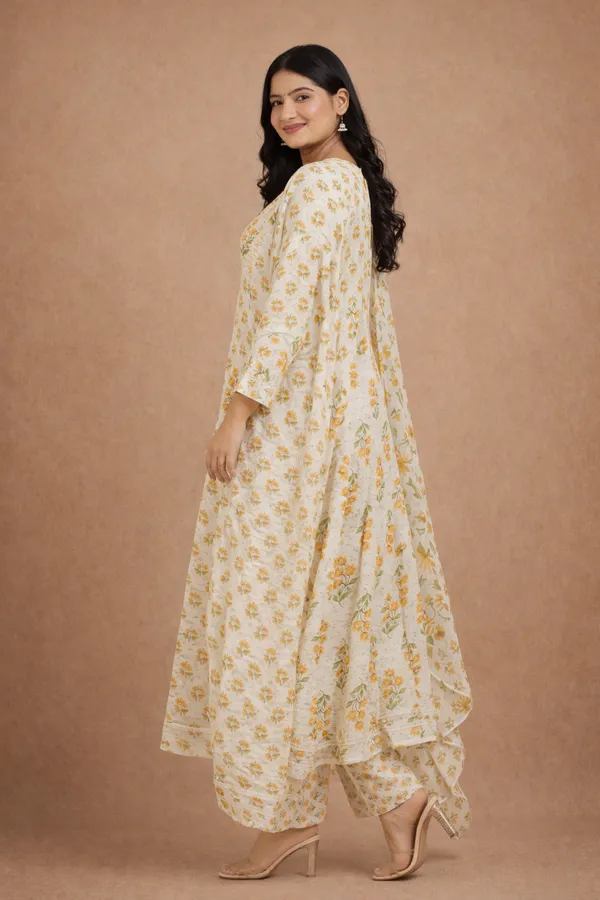 Yellow_And_White_Premium_Cotton_Suit_For_Women