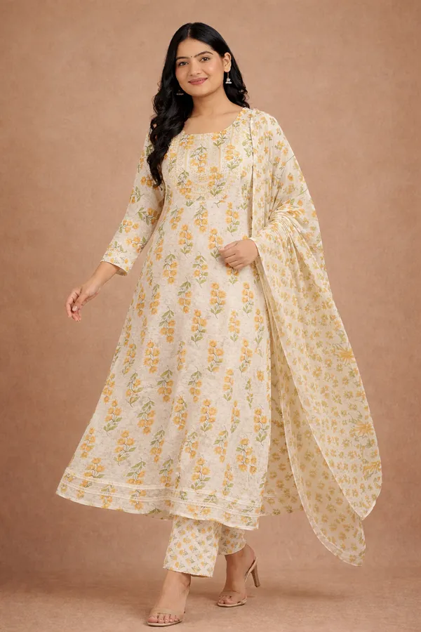 Yellow_And_White_Premium_Cotton_Suit_For_Women