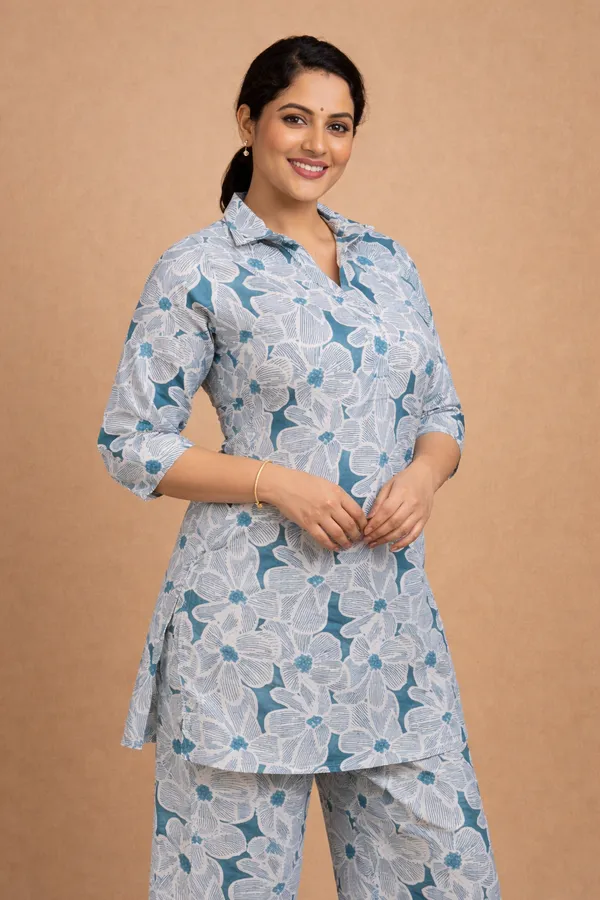 Green_And_White_Premium_Cotton_Co-Ord_Set_For_Women