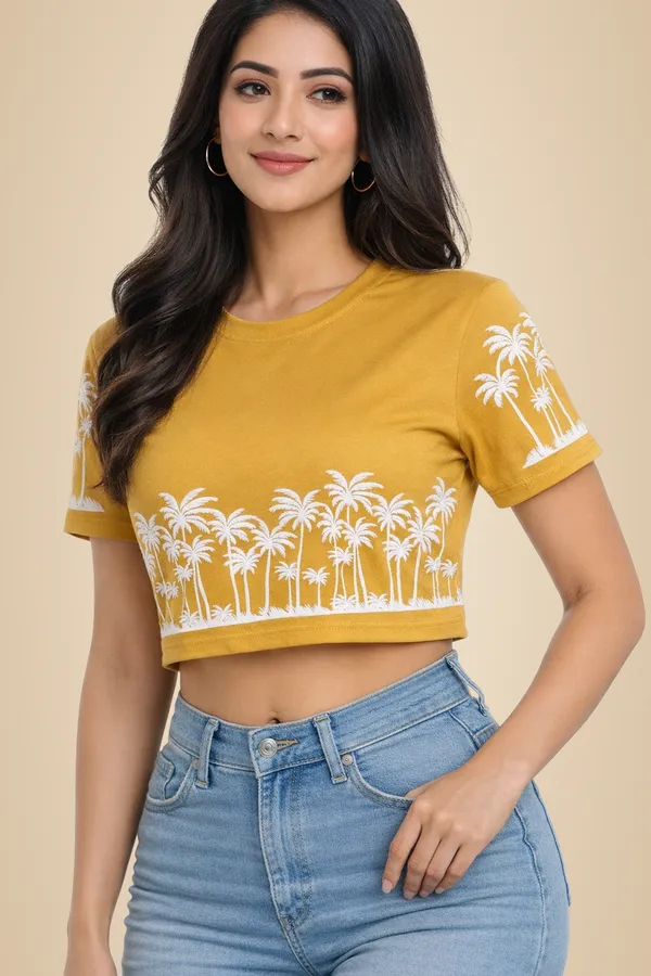 Yellow_Premium_Cotton_Crop_Top_For_Women